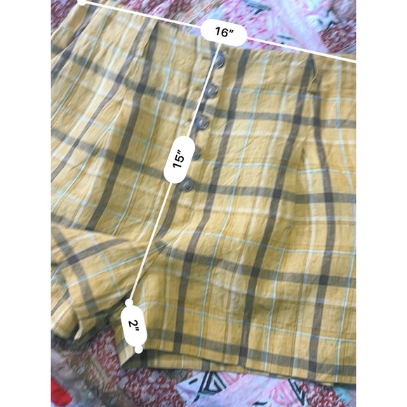 Sezane High Waist Plaid Linen Shorts  10US 42EU - Picture 7 of 7